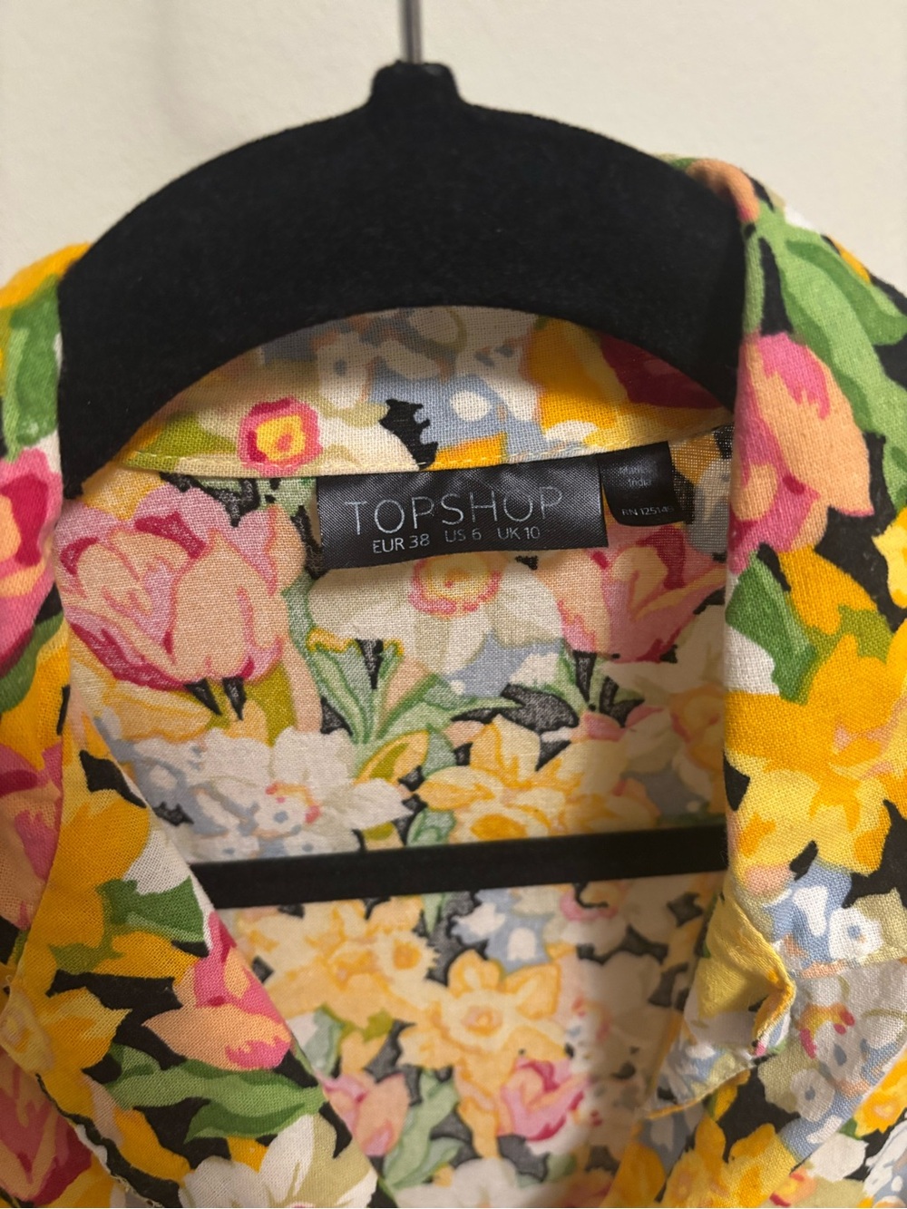 TopShop Yellow Floral Sleeveless Button-Front Dress - Picture 2 of 3